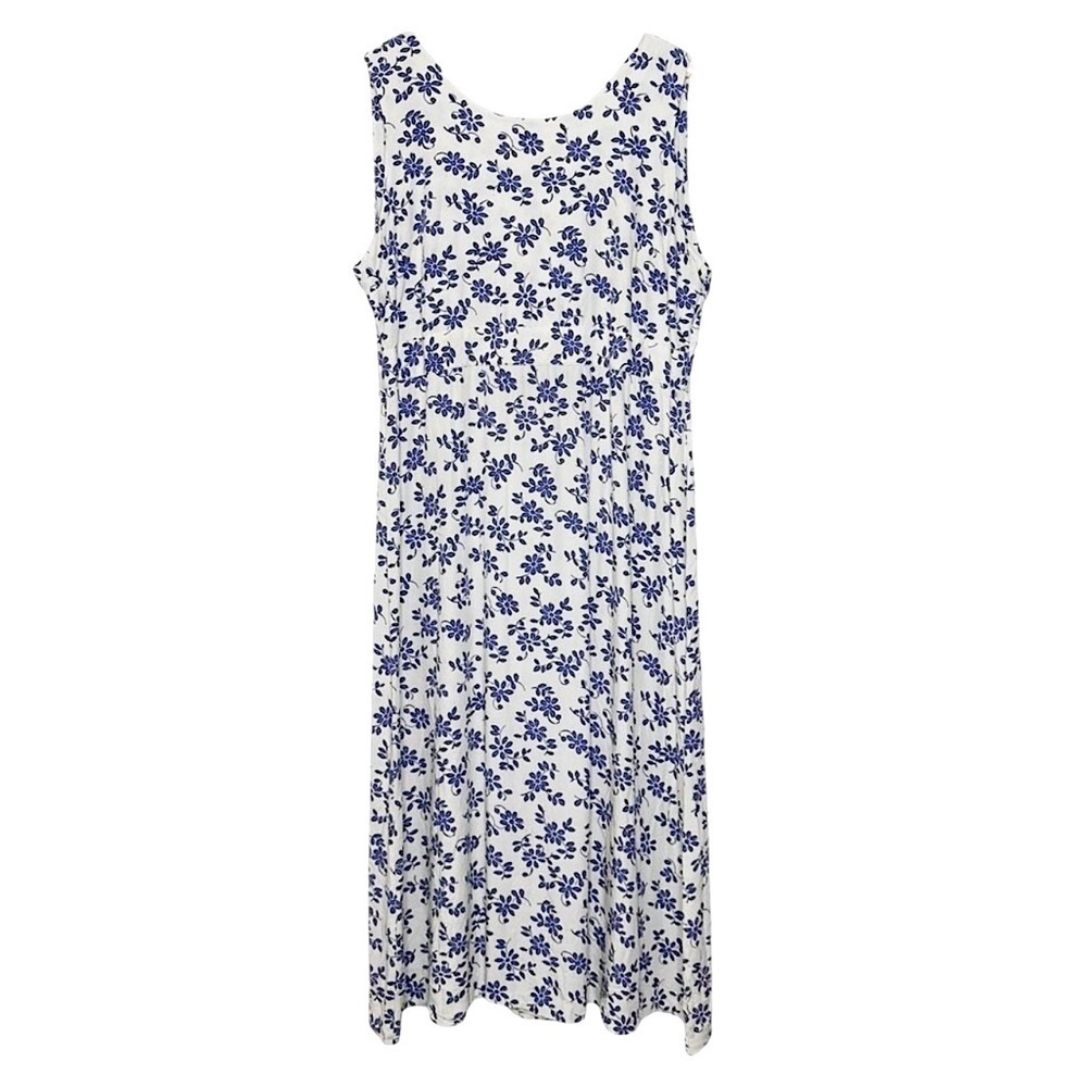 Vintage Woolrich 90s Daisy Print Lilac Sleeveless Wrap Maxi Dress Size L